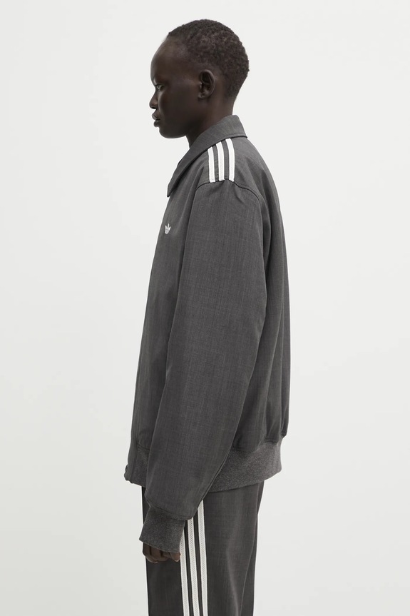 Bunda s prímesou vlny adidas Originals Wb Wool Blouson KB2315 sivá AW25