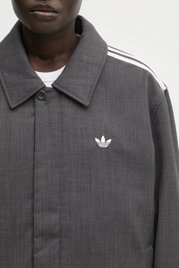 Bunda s prímesou vlny adidas Originals Wb Wool Blouson sivá KB2315