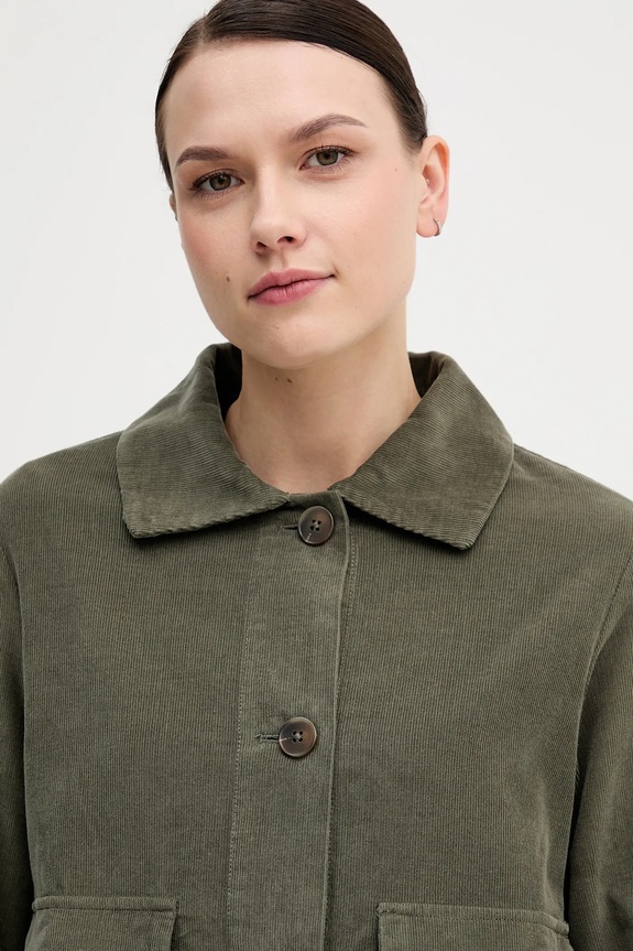 United Colors of Benetton cămașă din velur verde 294BDN091