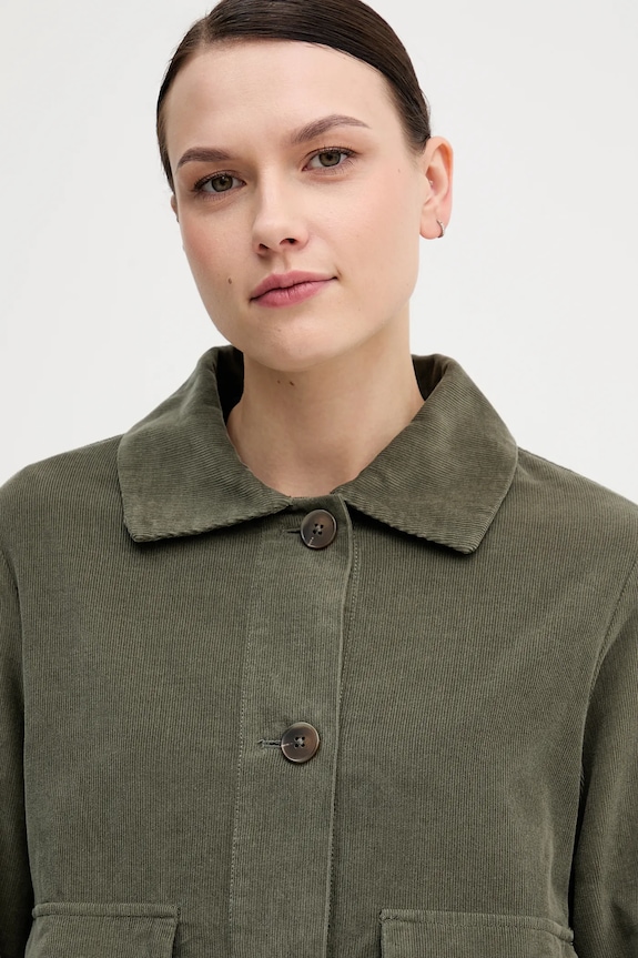 United Colors of Benetton cămașă din velur verde 294BDN091