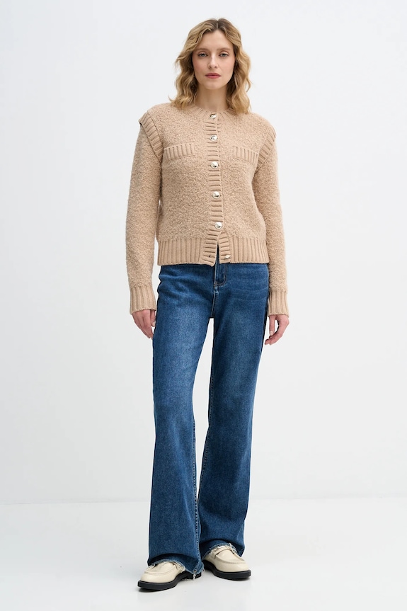 Жилетка с вълна Sisley 1IGZL500S бежов AW25