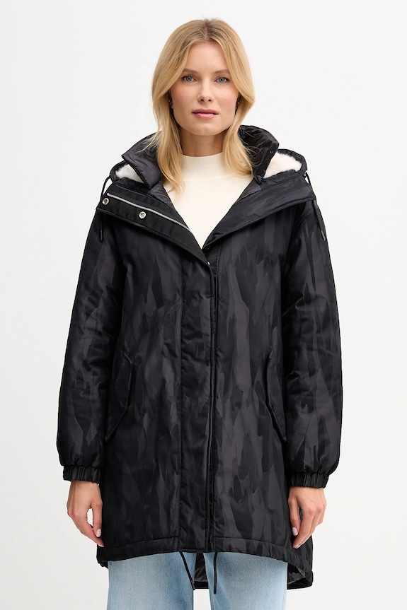 Куртка Sisley с капюшоном чёрный 25E3LN068