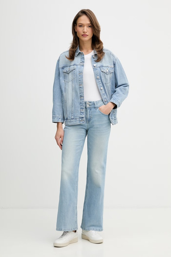 Džínová bunda Dkny DJ5J6201 modrá SS26