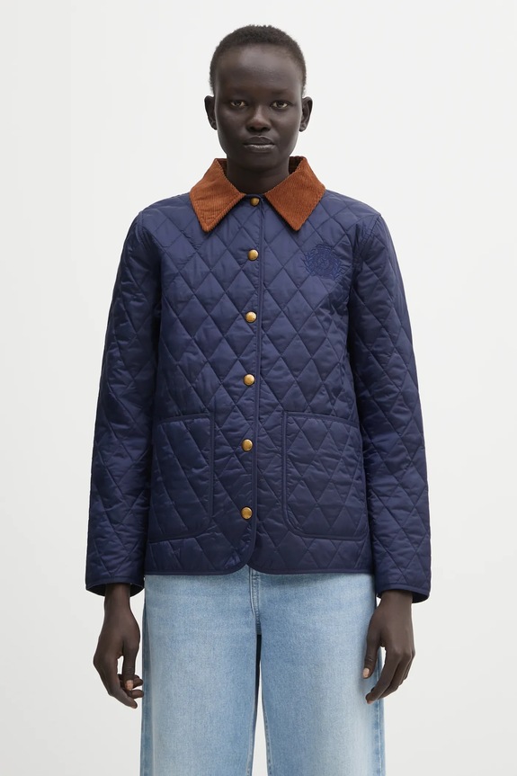 Куртка Sporty & Rich NY Crest Nylon Quilted без капюшона темно-синій JA01962243BL106