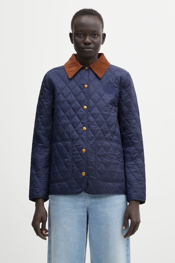 Куртка Sporty & Rich NY Crest Nylon Quilted без капюшона темно-синій JA01962243BL106