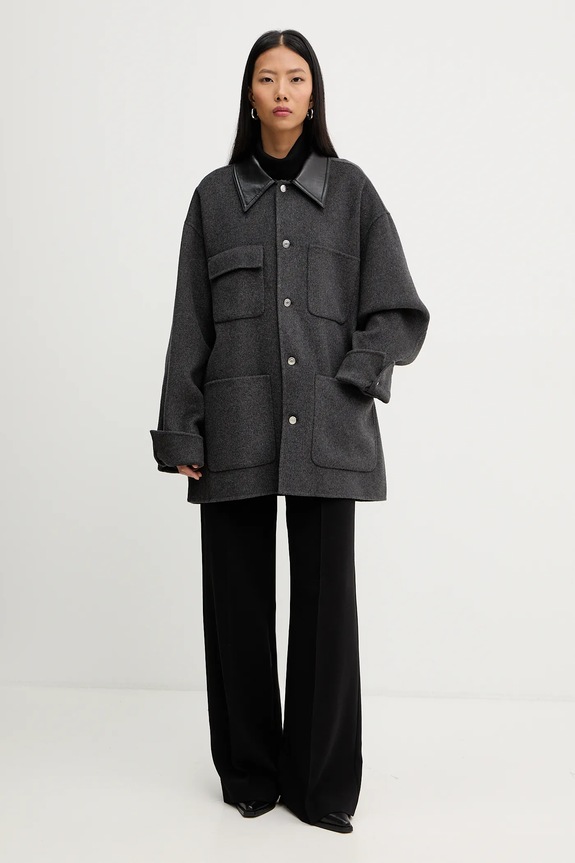 Nanushka jachetă din amestec de mătase NU25FWJK06794 NU25FWJK06794 gri AW25