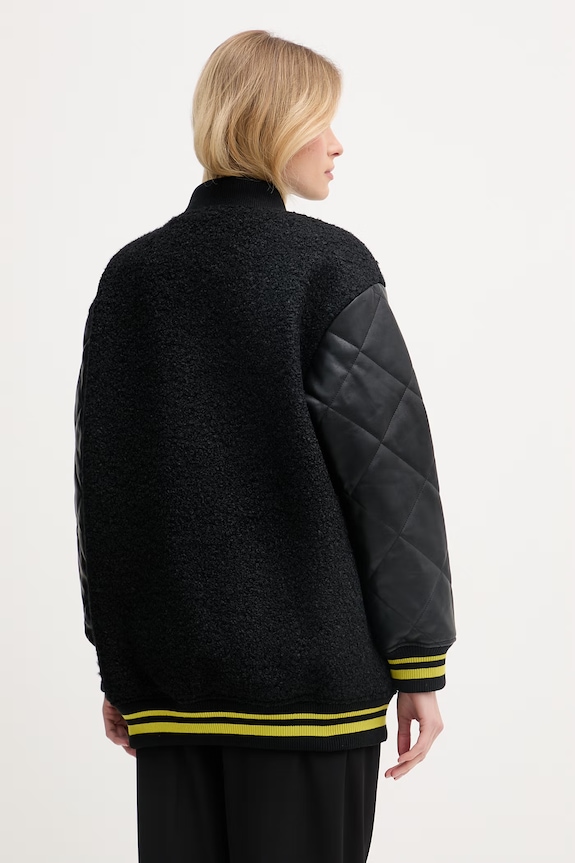 Odzież DKNY kurtka varsity damska P5HJ7CLD czarny
