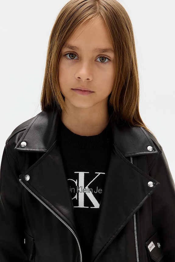 Otroška biker jakna Calvin Klein Jeans IG0IG02982.9BYA črna