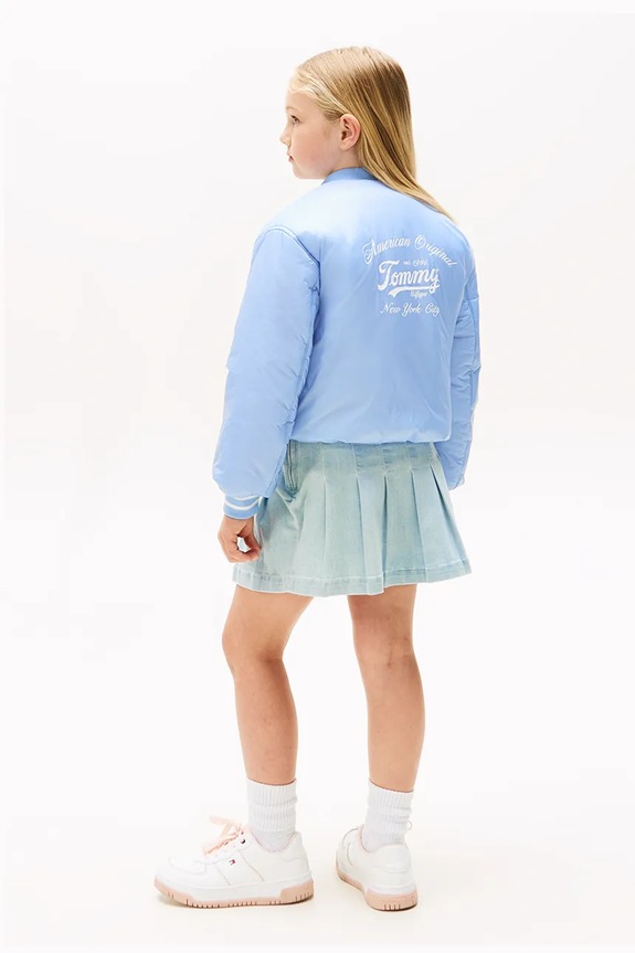 Detská obojstranná bomber bunda Tommy Hilfiger modrá KG0KG08727.110.122.9BYA