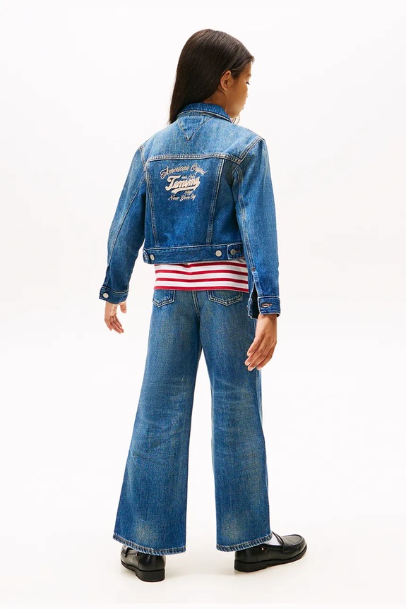 Detská rifľová bunda Tommy Hilfiger tmavomodrá KG0KG08752.9BYA