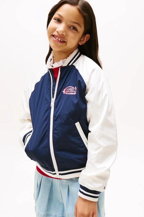Jakna Tommy Hilfiger Brez kapuce mornarsko modra KG0KG08754.128.176.9BYA