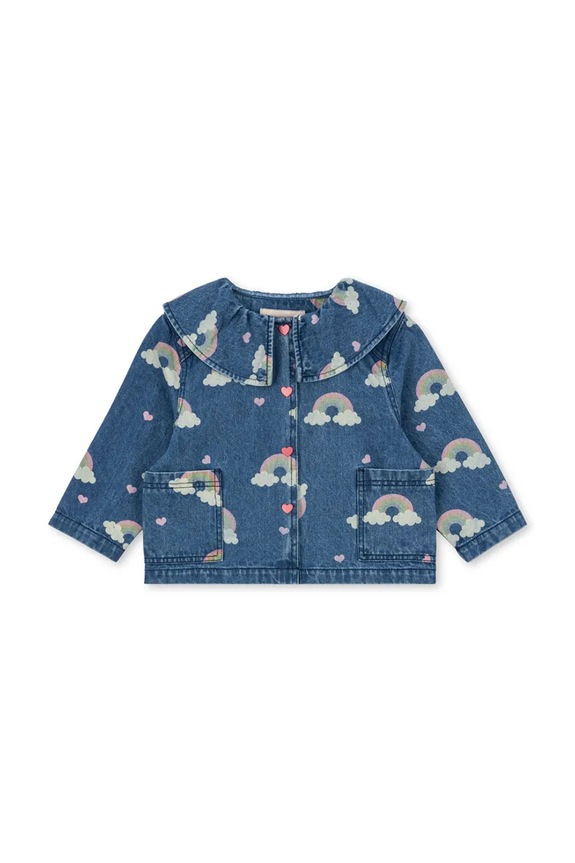 Konges Sløjd džínsová bunda detská MAGOT DENIM SHIRT GOTS bez kapucne tmavomodrá KS103883.9BYA