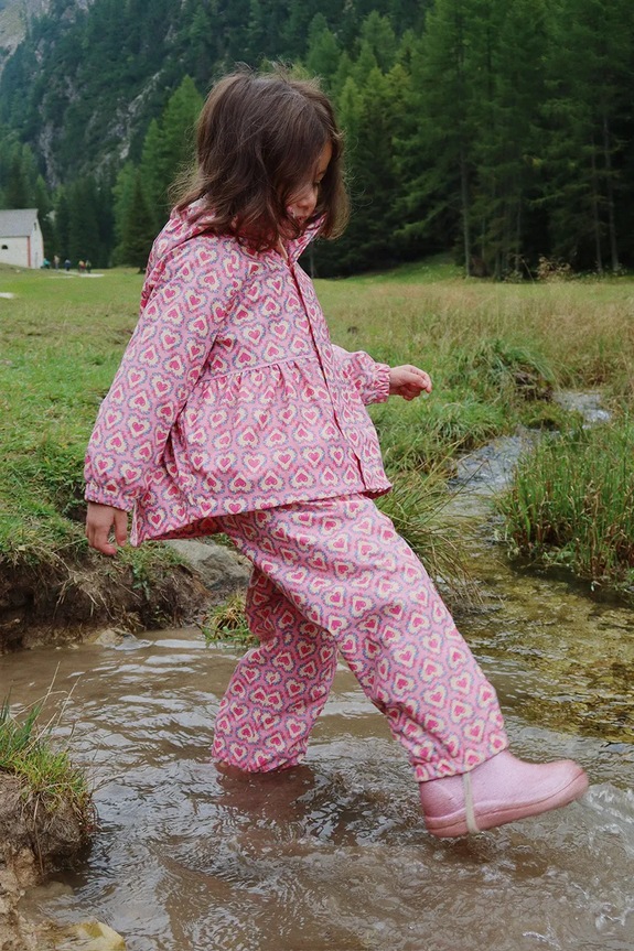 Konges Sløjd geacă RAINY PALME SET GIRL cu captuseala roz KS103531.9BYA