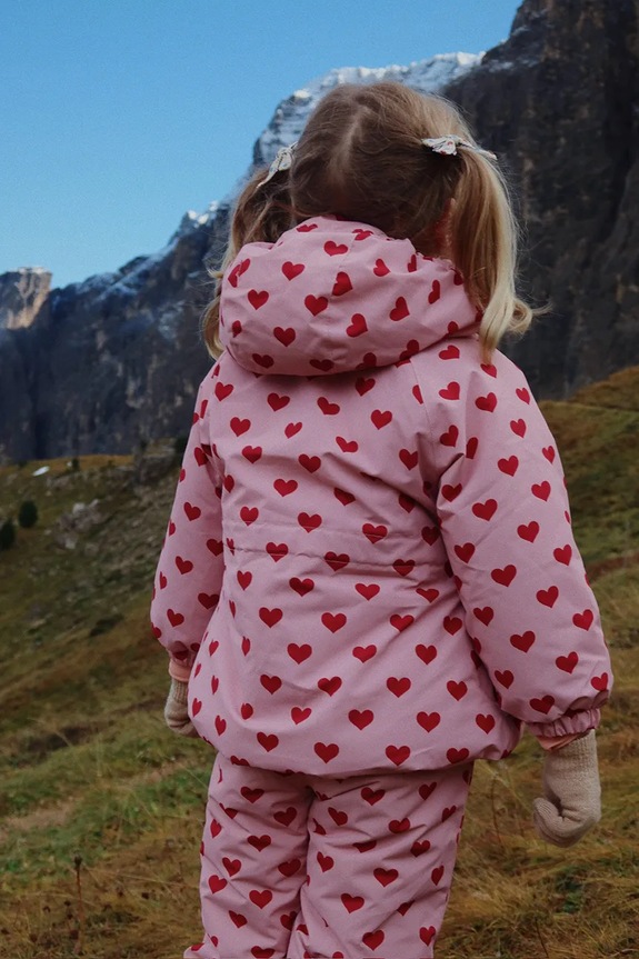 Dječja jakna Konges Sløjd MISMOU FRILL JACKET s kapuljačom roza KS103512.9BYA