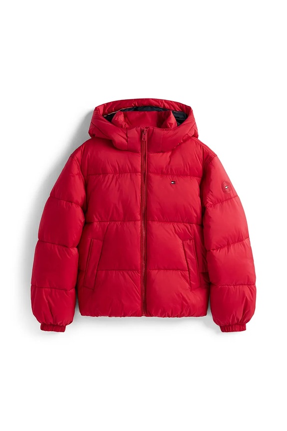 Παιδικό μπουφάν Tommy Hilfiger KG0KG08759.9BYA κόκκινο AW25