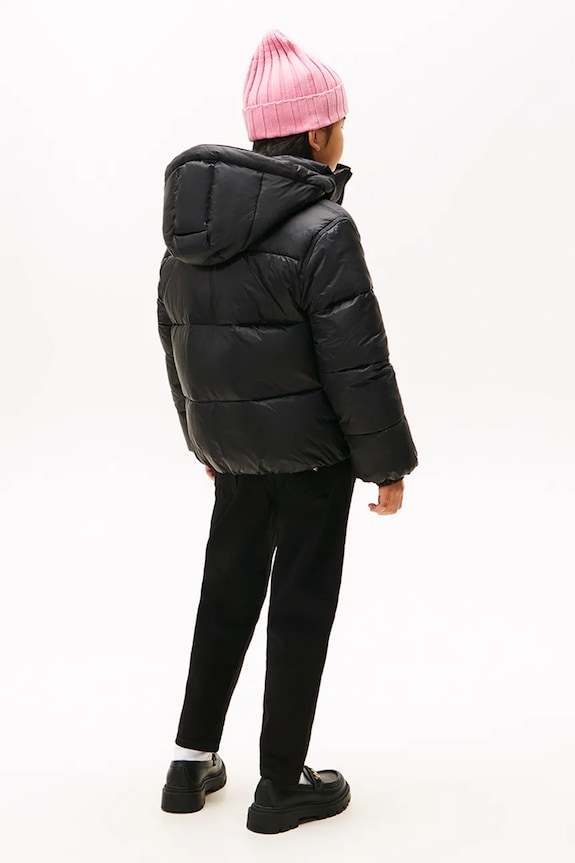 Παιδικό μπουφάν Tommy Hilfiger μαύρο KG0KG08759.9BYA