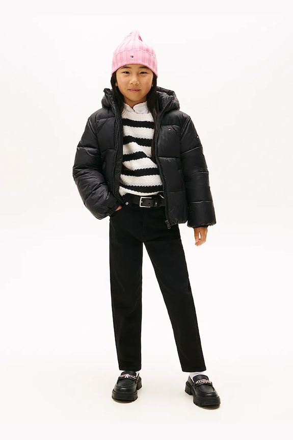 Παιδικό μπουφάν Tommy Hilfiger KG0KG08759.9BYA μαύρο