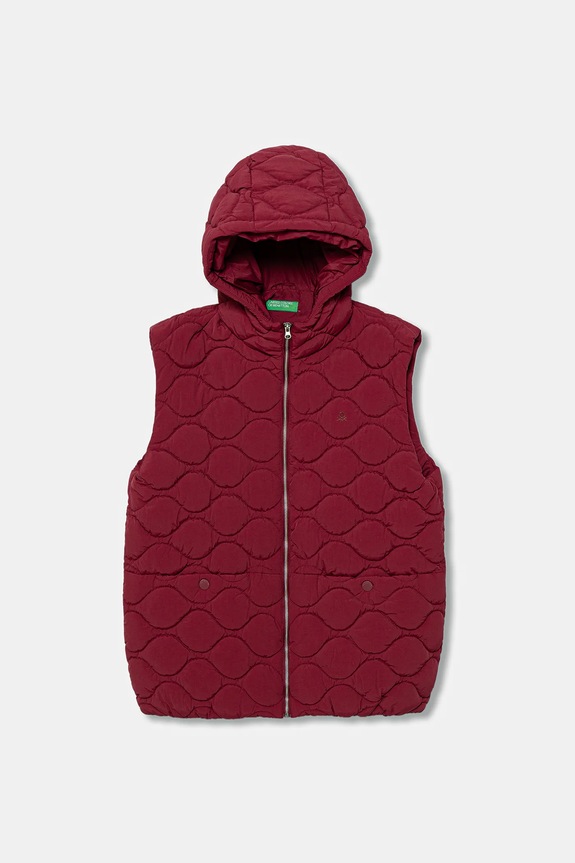 Детская безрукавка United Colors of Benetton с капюшоном бордо 2IGGCJ013.G.seasonal