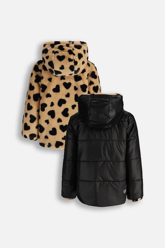 Dziewczynka Coccodrillo kurtka dwustronna dziecięca ZC5152502OGK brązowy