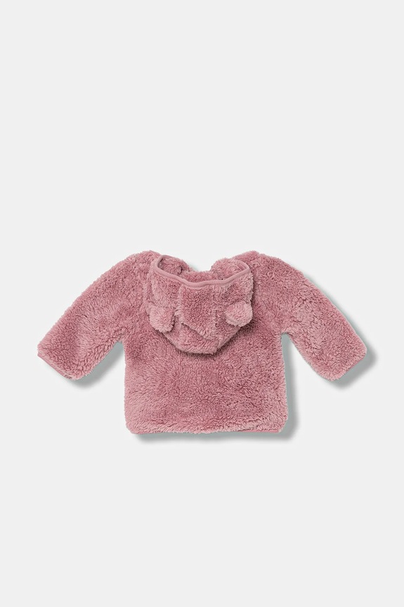 Majica od flisa za bebe United Colors of Benetton 36BTA501T.W.Seasonal roza AW25
