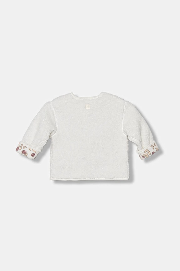 Majica od flisa za bebe United Colors of Benetton 3EKNA501R.G.W.Seasonal bijela AW25