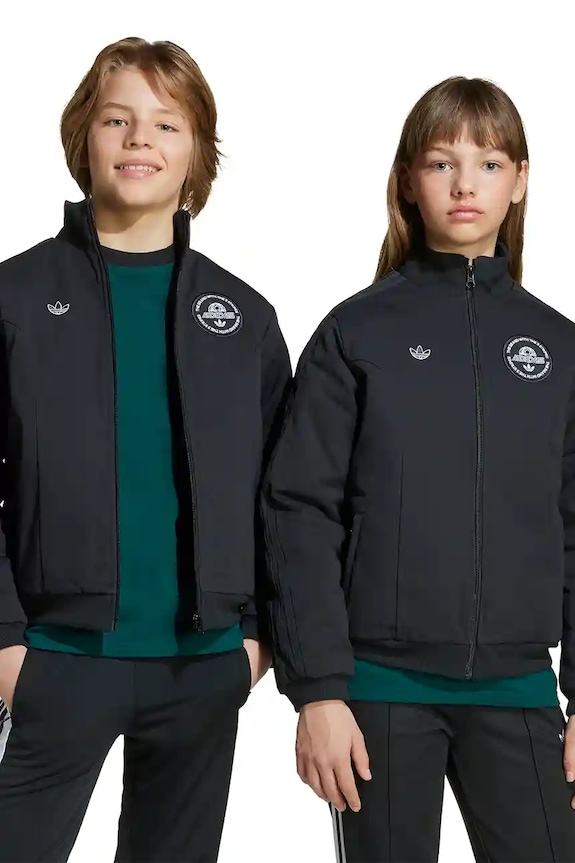 Pamučna jakna adidas Originals za prijelazno razdoblje crna JV7706
