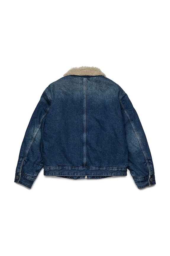 Dětská bavlněná bunda Diesel JOMOX-FUR JACKET J02506 modrá AW25