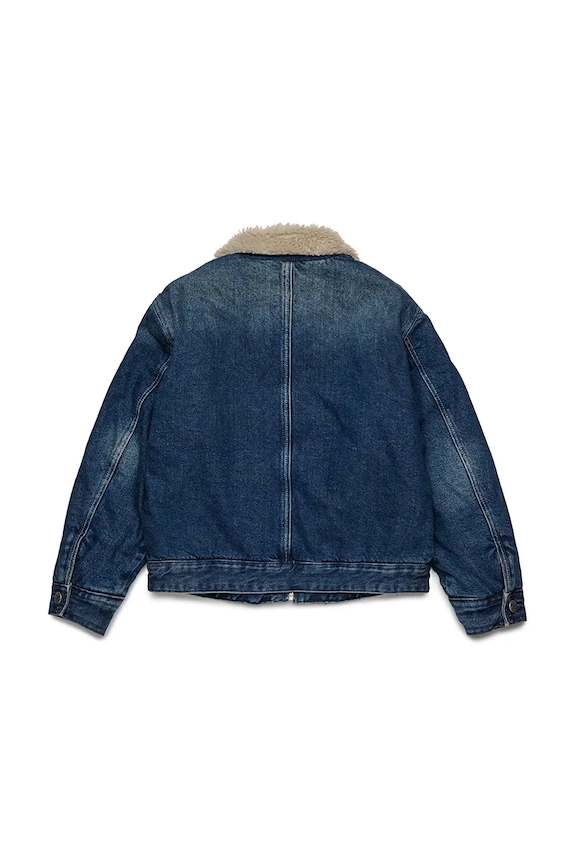 Dětská bavlněná bunda Diesel JOMOX-FUR JACKET J02506 modrá AW25