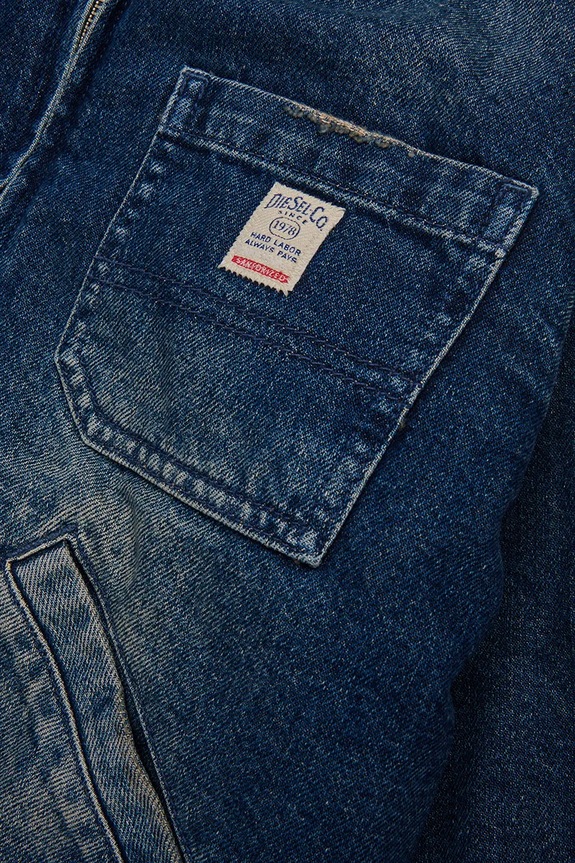 Dětská bavlněná bunda Diesel JOMOX-FUR JACKET modrá J02506