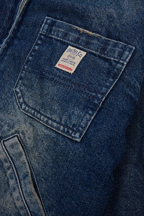 Dětská bavlněná bunda Diesel JOMOX-FUR JACKET modrá J02506