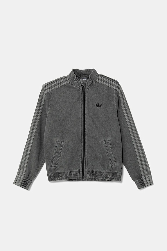 Παιδικό τζιν μπουφάν adidas Originals JV7801 γκρί AW25