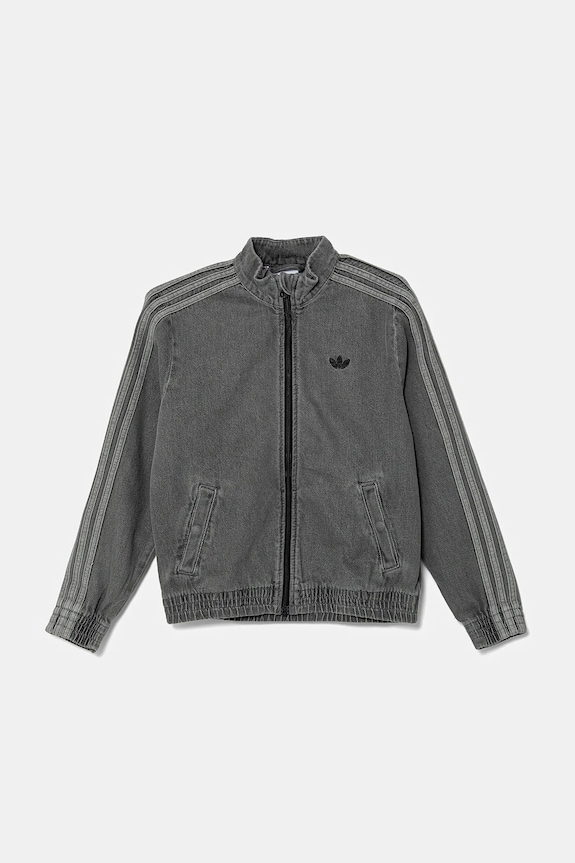 Παιδικό τζιν μπουφάν adidas Originals JV7801 γκρί AW25