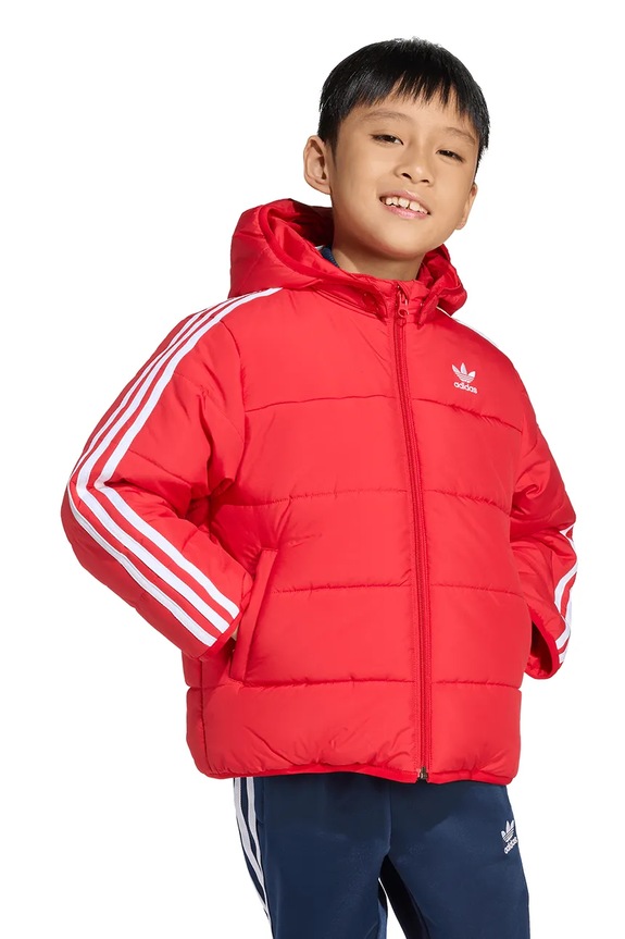 Detská bunda adidas Originals zateplené červená JV8550