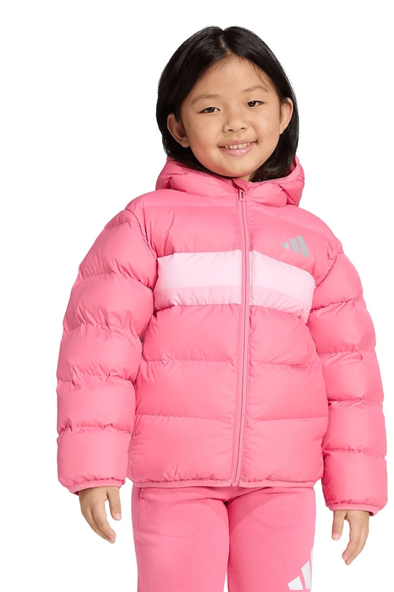 Dječja jakna adidas s kapuljačom roza JW2454