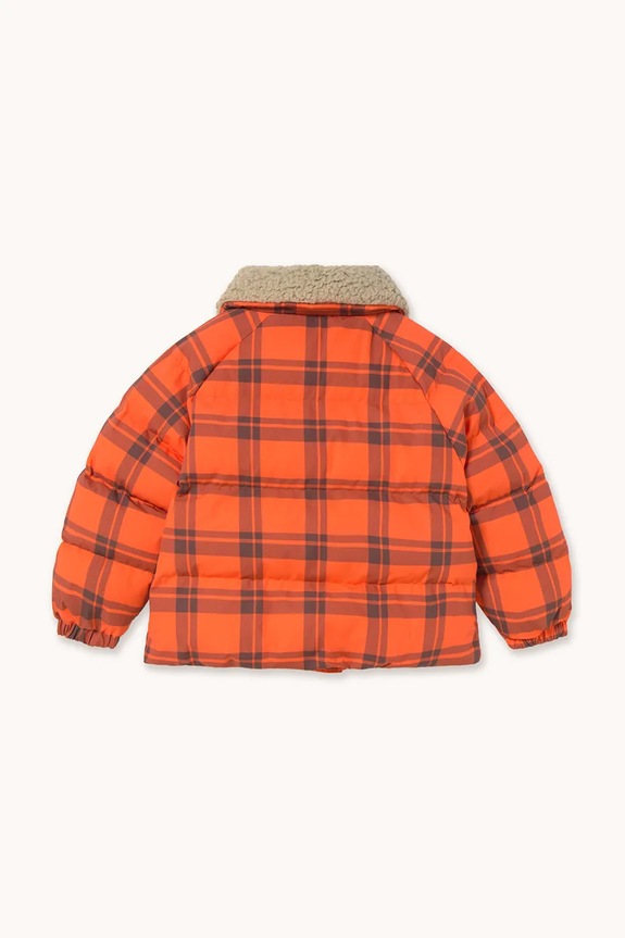 Chłopiec Tinycottons kurtka dziecięca CHECK PADDED JACKET AW25.145 pomarańczowy