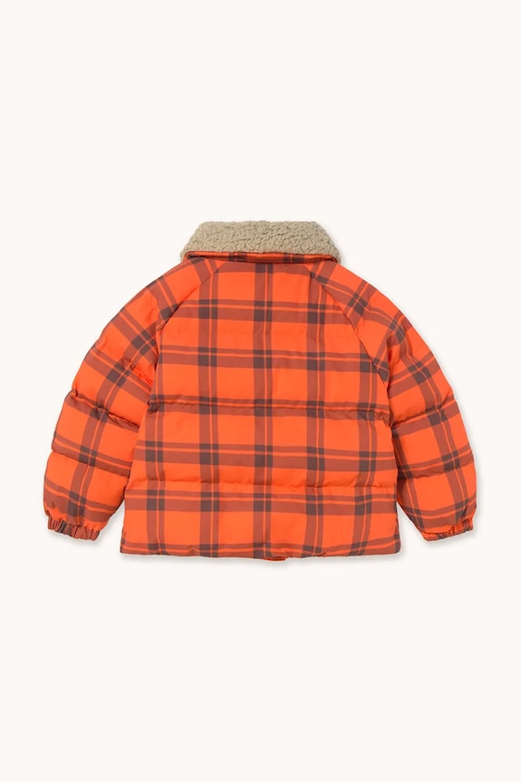 Chłopiec Tinycottons kurtka dziecięca CHECK PADDED JACKET AW25.145 pomarańczowy