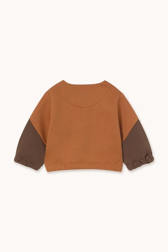 Tinycottons kurtka niemowlęca TINY COLOR BLOCK BABY JACKET AW25.276 brązowy AW25