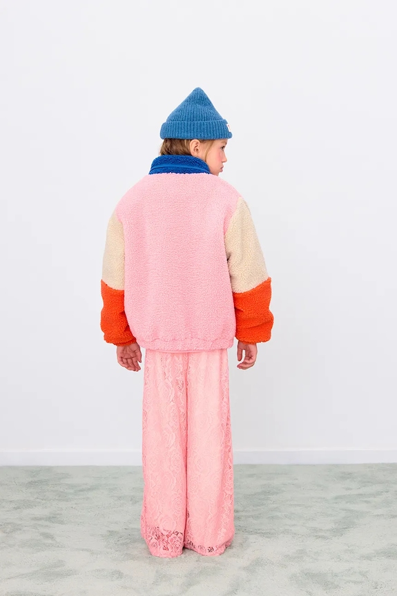 Tinycottons kurtka dziecięca COLOR BLOCK POLAR SHERPA JACKET granatowy AW25.360