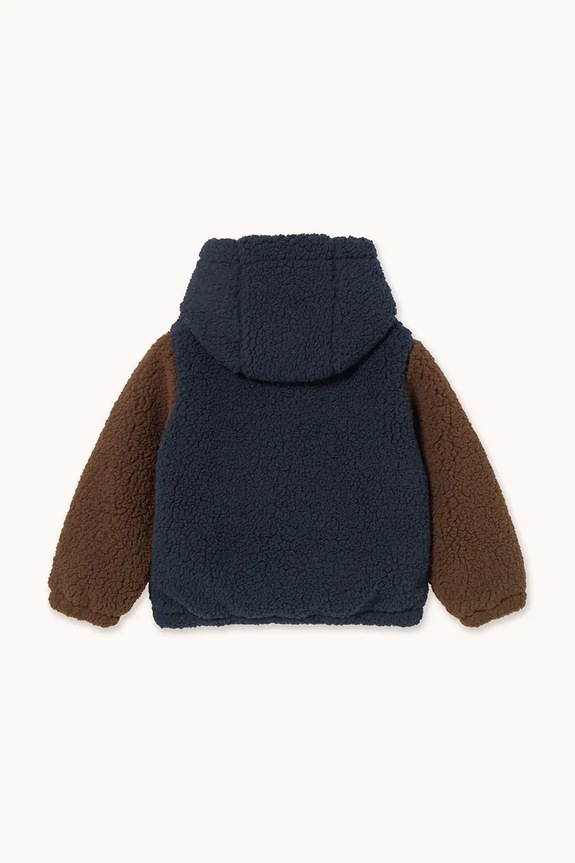 Chłopiec Tinycottons kurtka dziecięca COLOR BLOCK POLAR SHERPA HOODIE AW25.362 granatowy