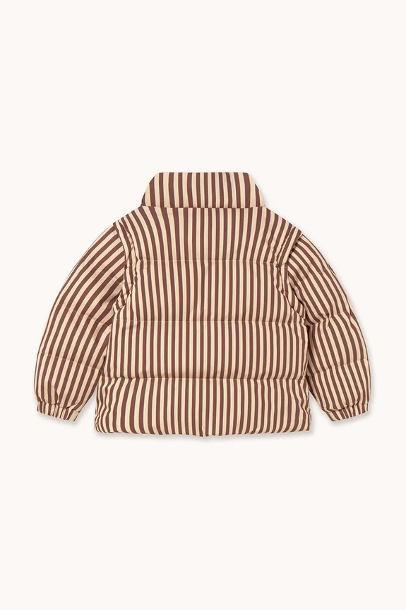Chłopiec Tinycottons kurtka bawełniana dziecięca STRIPES SHORT PADDED JACKET AW25.484 różowy