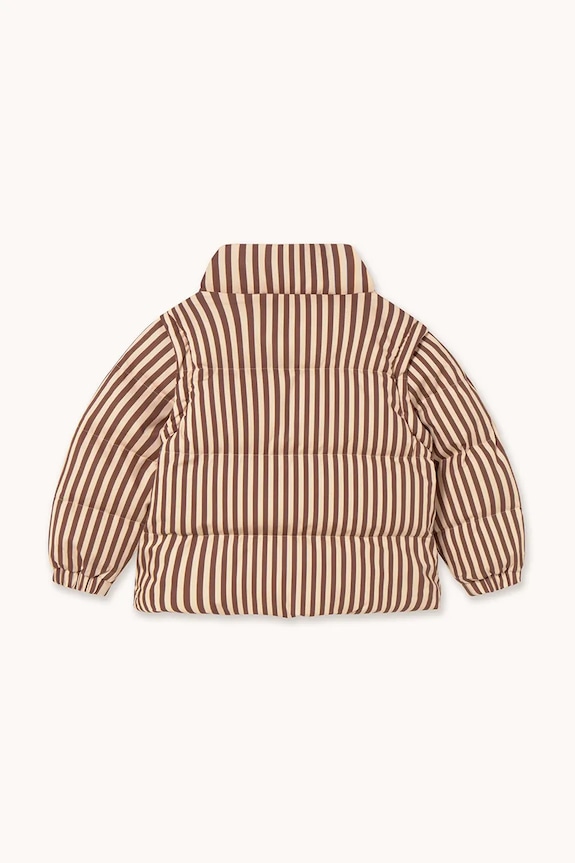 Chłopiec Tinycottons kurtka bawełniana dziecięca STRIPES SHORT PADDED JACKET AW25.484 różowy