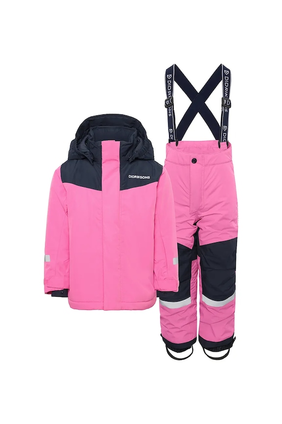 Παιδικό μπουφάν και παντελόνι Didriksons SKARE KIDS SET 504342.9BYA ροζ AW25
