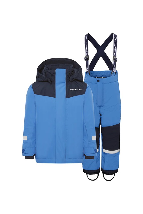 Παιδικό μπουφάν και παντελόνι Didriksons SKARE KIDS SET 504342.9BYA μπλε AW25