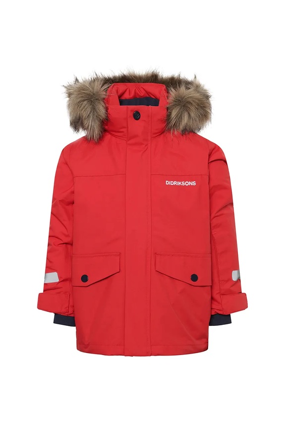 Didriksons giacca per bambini BJÄRVEN KIDS PARKA 4 505991.9BYA rosso AW25