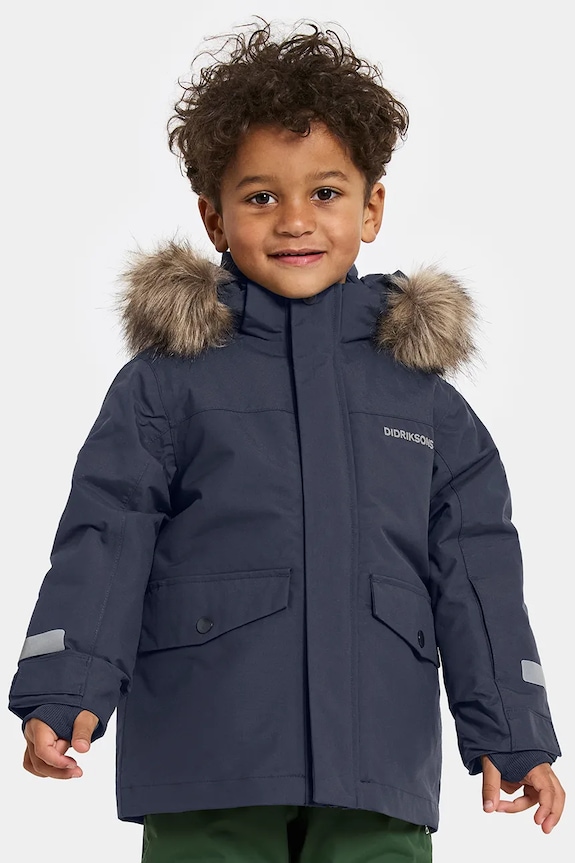 Didriksons gyerek dzseki BJÄRVEN KIDS PARKA 4 enyhén szigetelt sötétkék 505991.9BYA