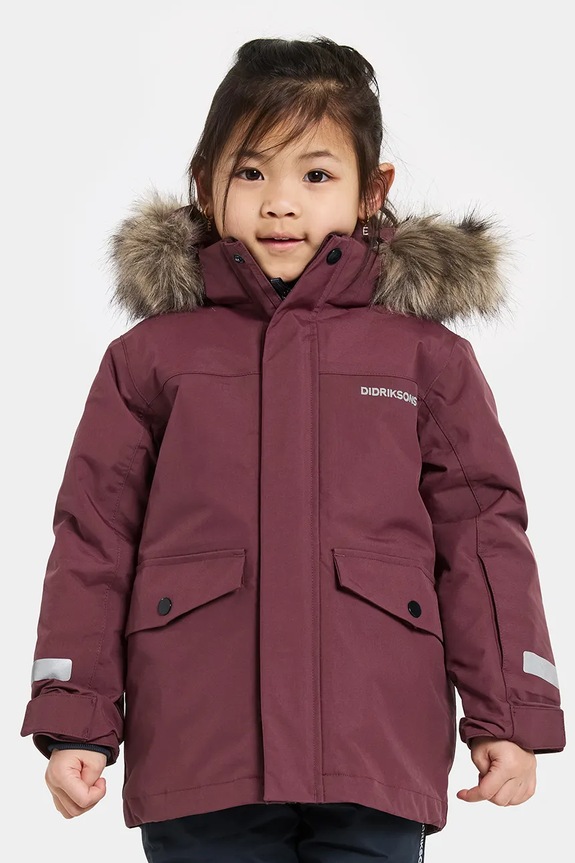Didriksons giacca per bambini BJÄRVEN KIDS PARKA 4 transitorio granata 505991.9BYA