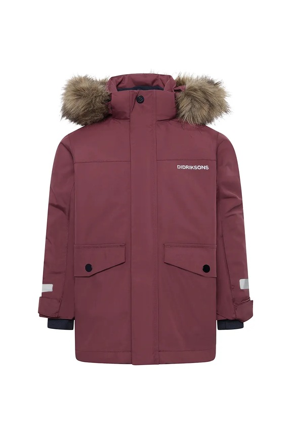 Didriksons giacca per bambini BJÄRVEN KIDS PARKA 4 505991.9BYA granata AW25