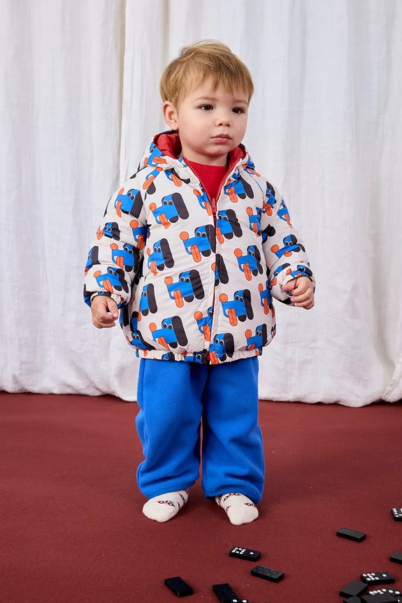 Detská obojstranná bunda Bobo Choses Doggy Mate prechodné béžová 225AB104