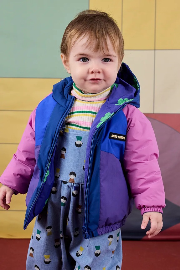 Detská obojstranná bunda Bobo Choses Lucky Clover prechodné fialová 225AB105