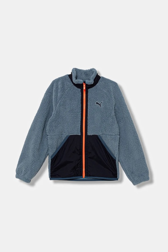 Puma kurtka dziecięca Hybrid Sherpa Jacket bez kaptura niebieski 688405